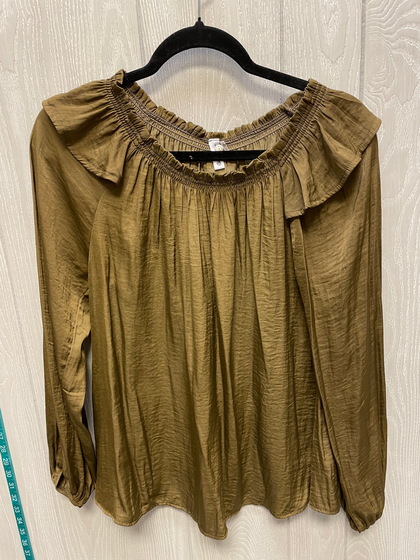 Top Long Sleeve By Glam In Green, Size: S