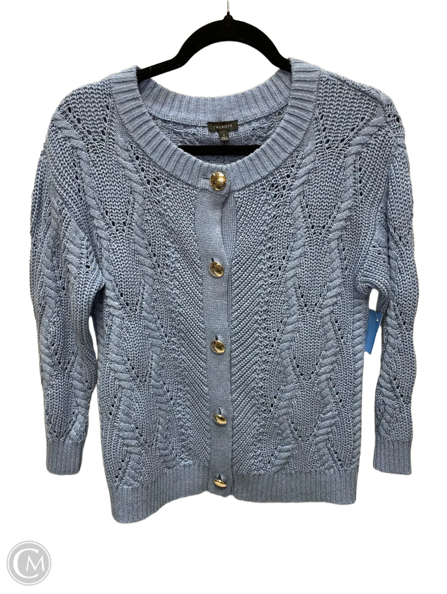 Sweater Cardigan By Talbots In Blue, Size: S