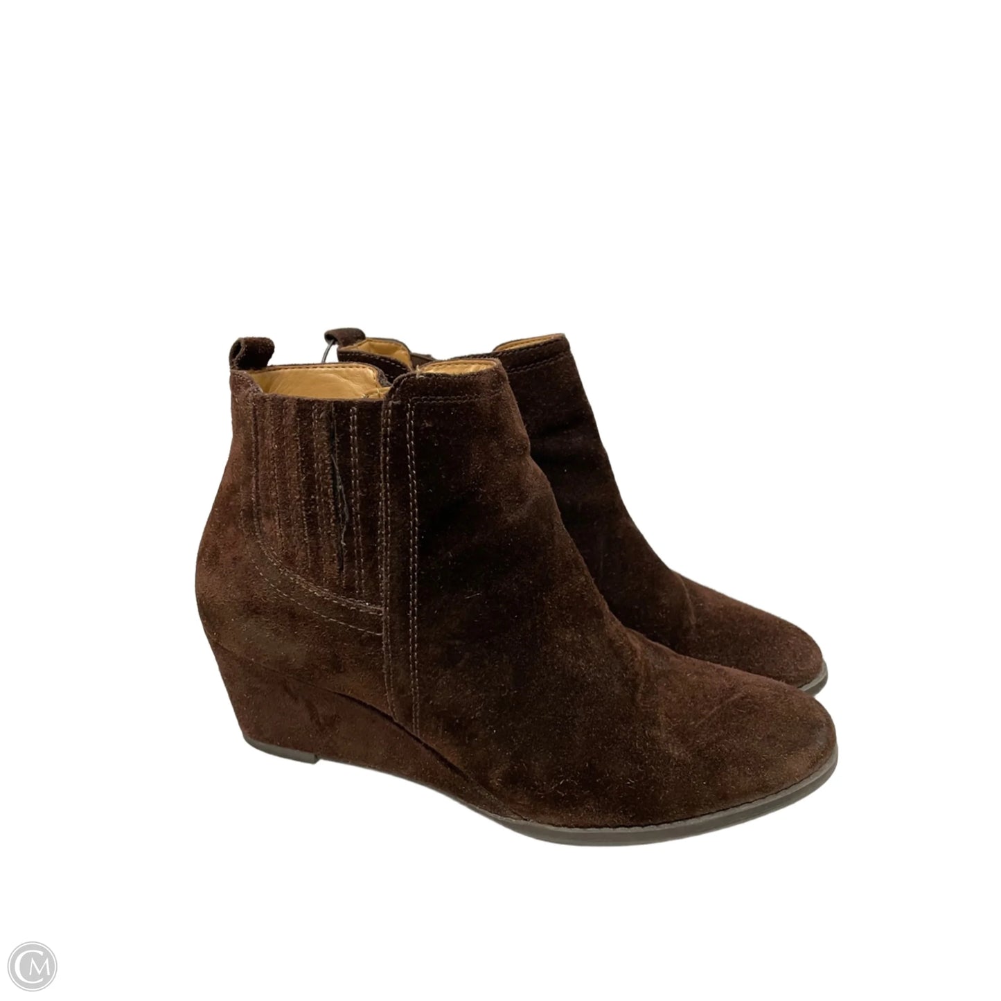Boots Ankle Heels By Franco Sarto In Brown, Size: 8.5
