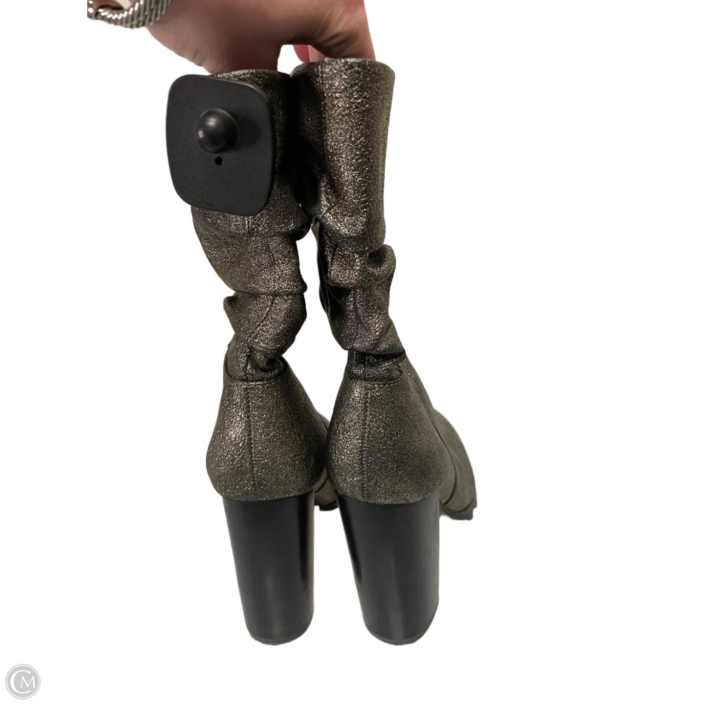 Boots Ankle Heels By Clothes Mentor In Gold, Size: 8.5