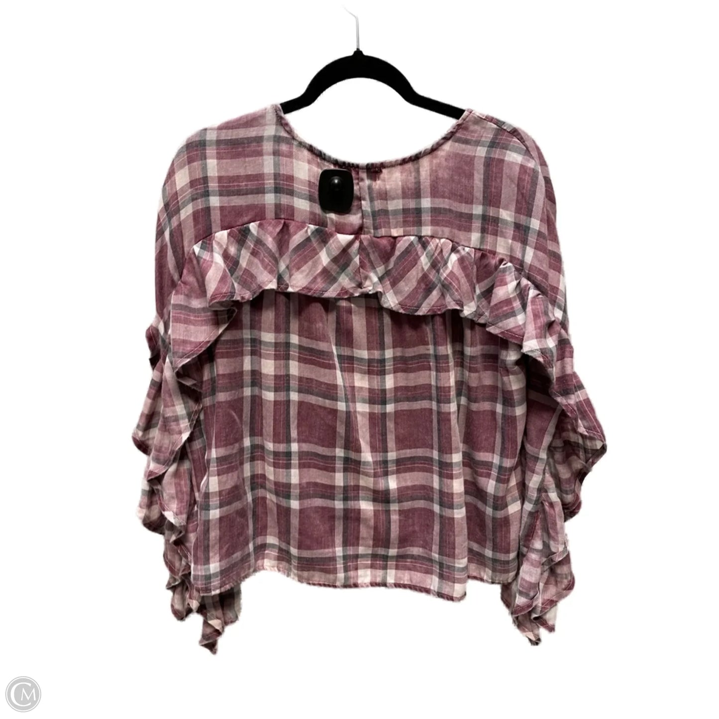 Top Long Sleeve By tinsel town In Plaid Pattern, Size: S
