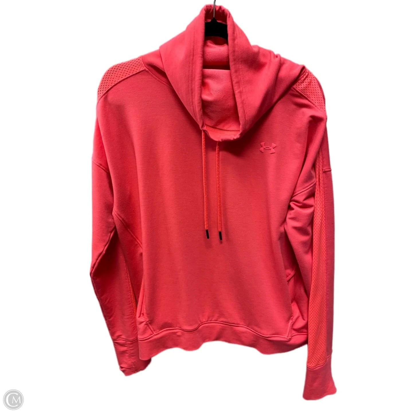 Athletic Top Long Sleeve Collar By Under Armour In Orange, Size: Xl