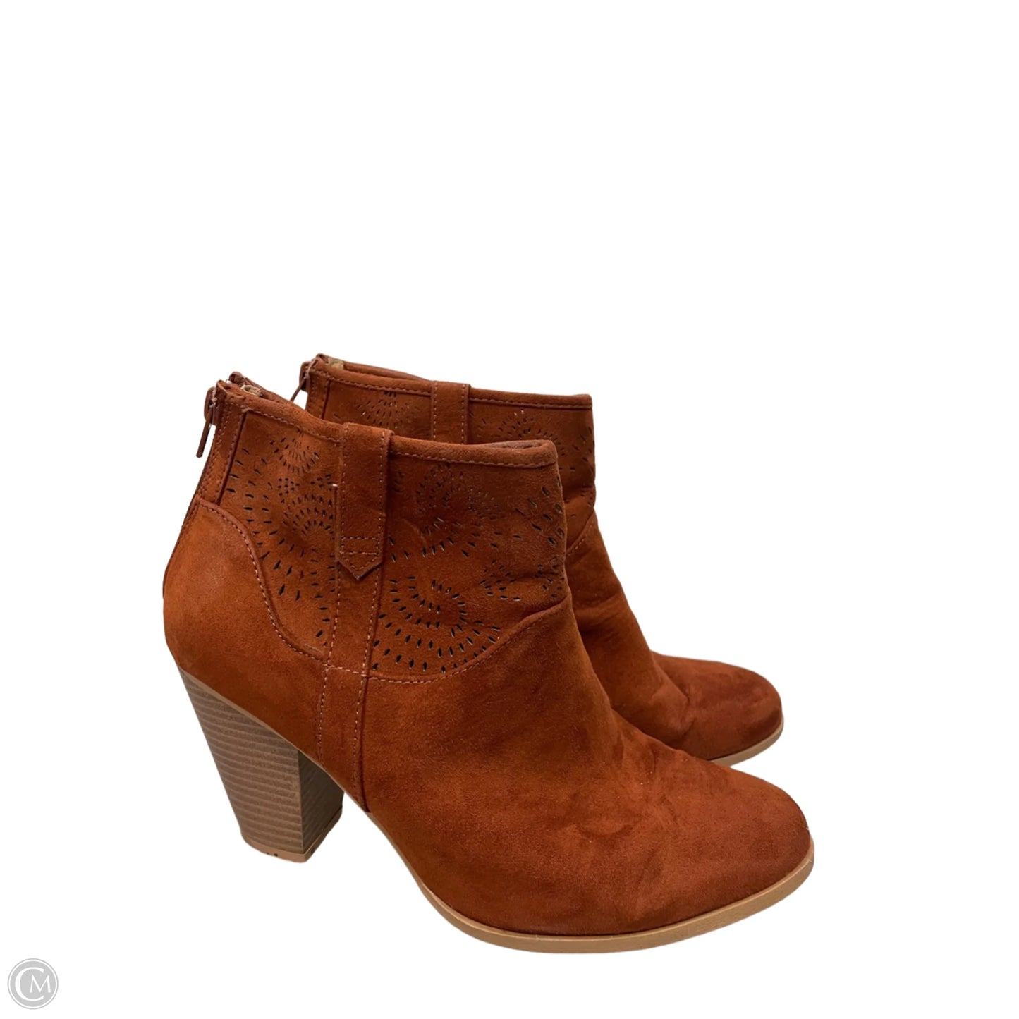 Boots Ankle Heels By Qupid In Brown, Size: 9