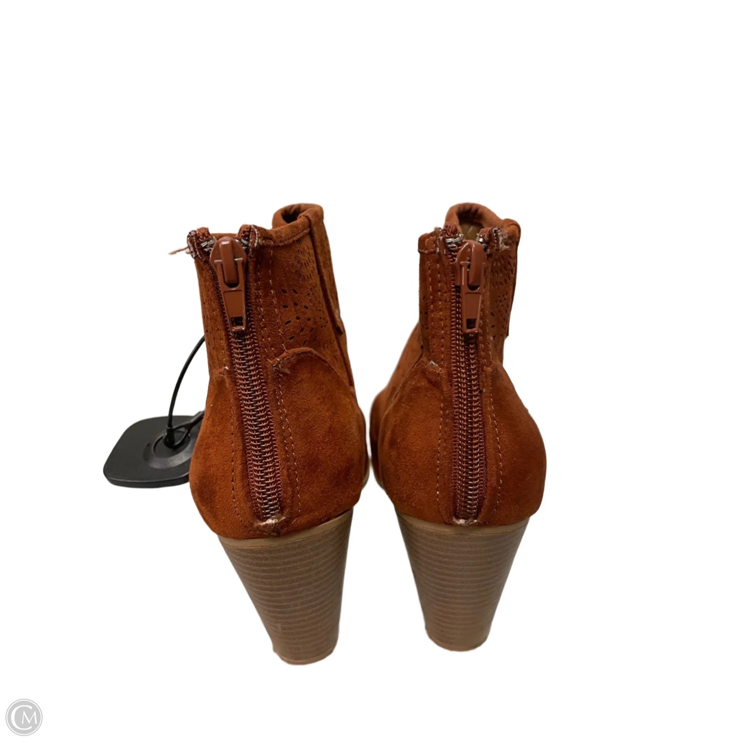 Boots Ankle Heels By Qupid In Brown, Size: 9