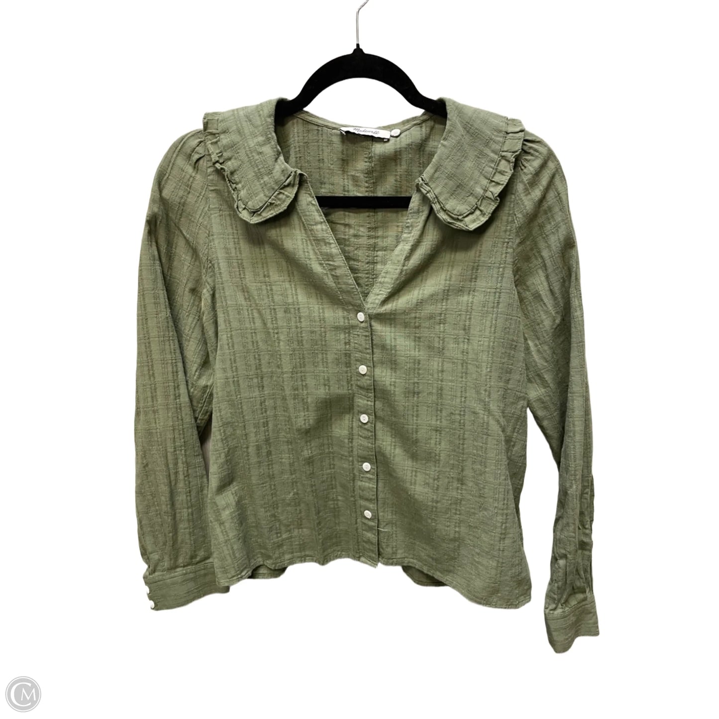 Top Long Sleeve By Madewell In Green, Size: Xs