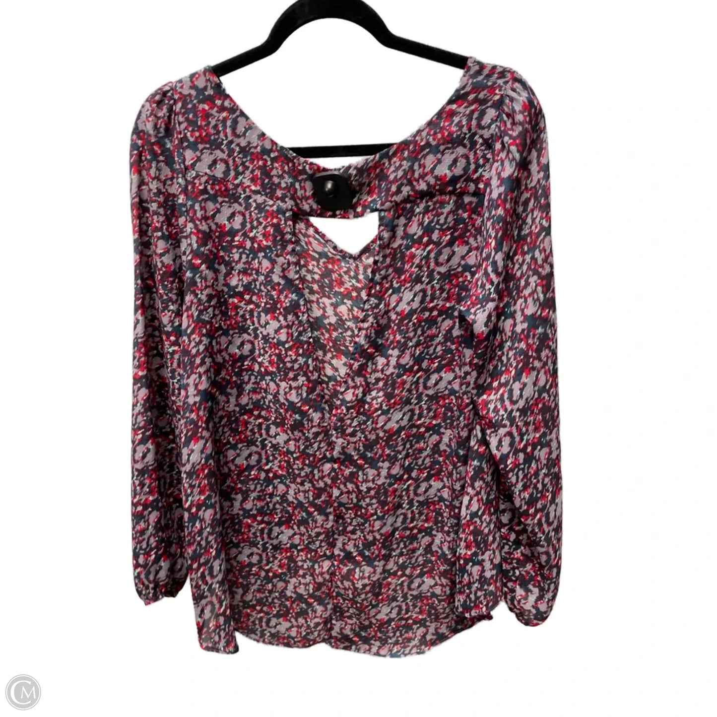Blouse Long Sleeve By Bcbgeneration In Multi-colored, Size: M