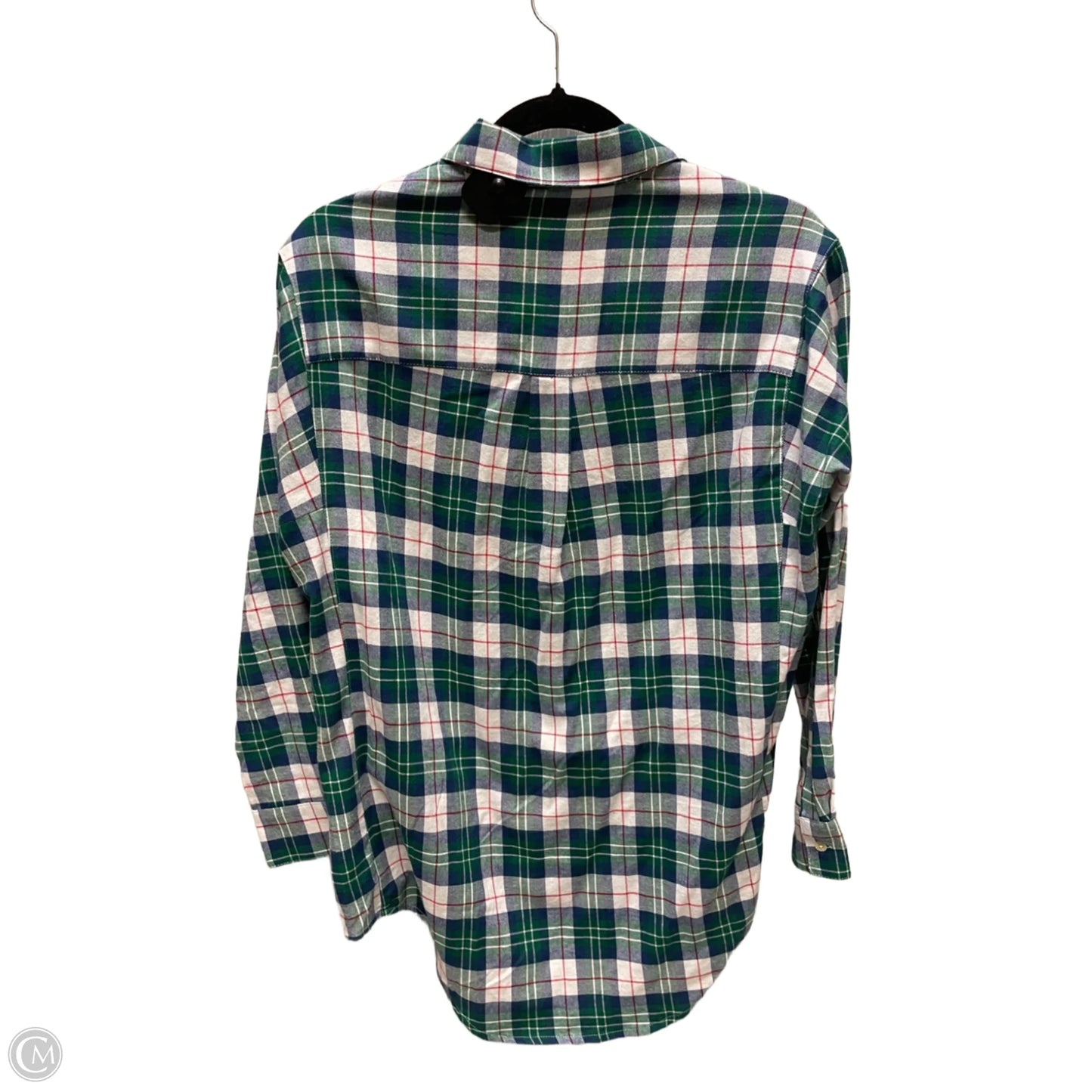 Top Long Sleeve By Lauren James In Plaid Pattern, Size: S