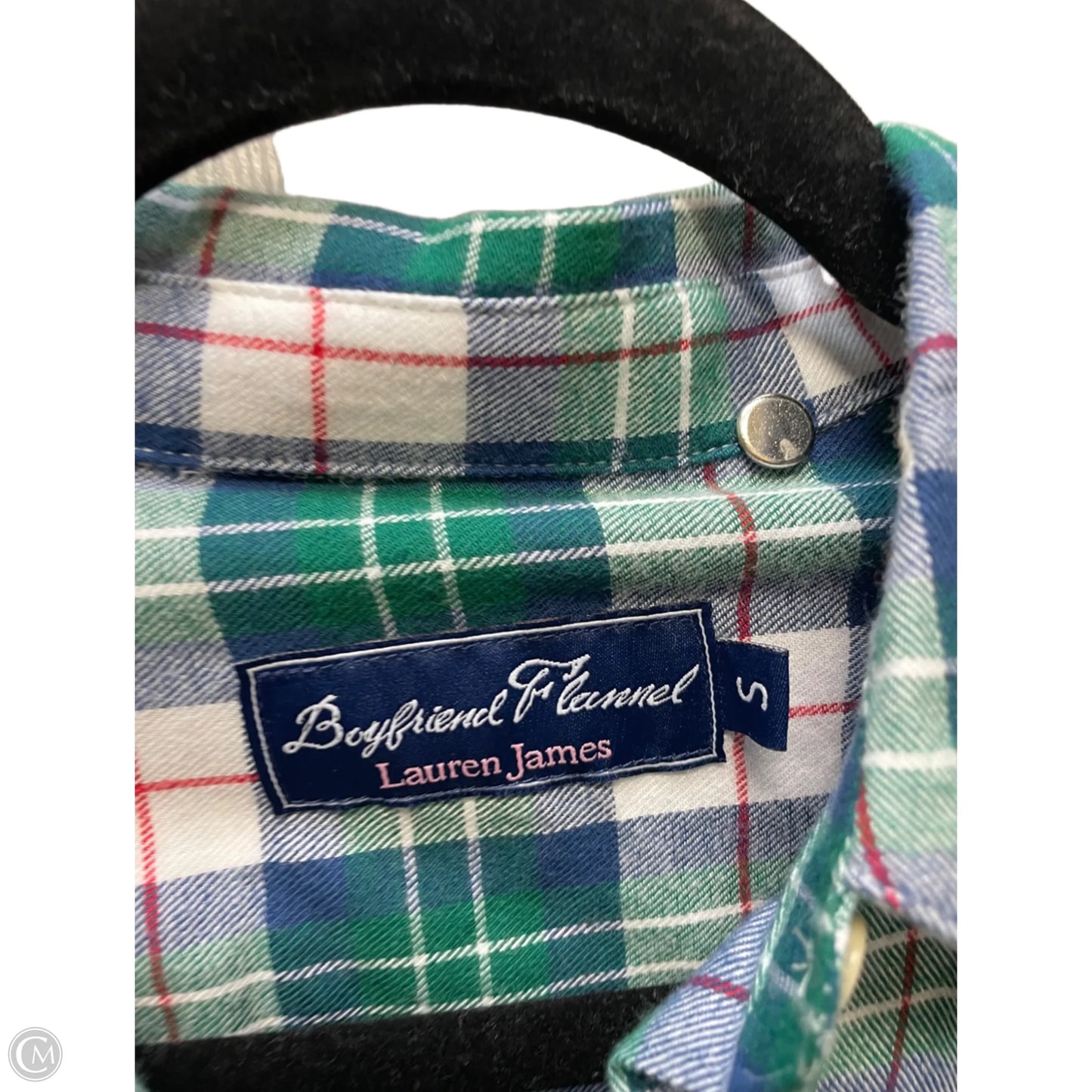 Top Long Sleeve By Lauren James In Plaid Pattern, Size: S