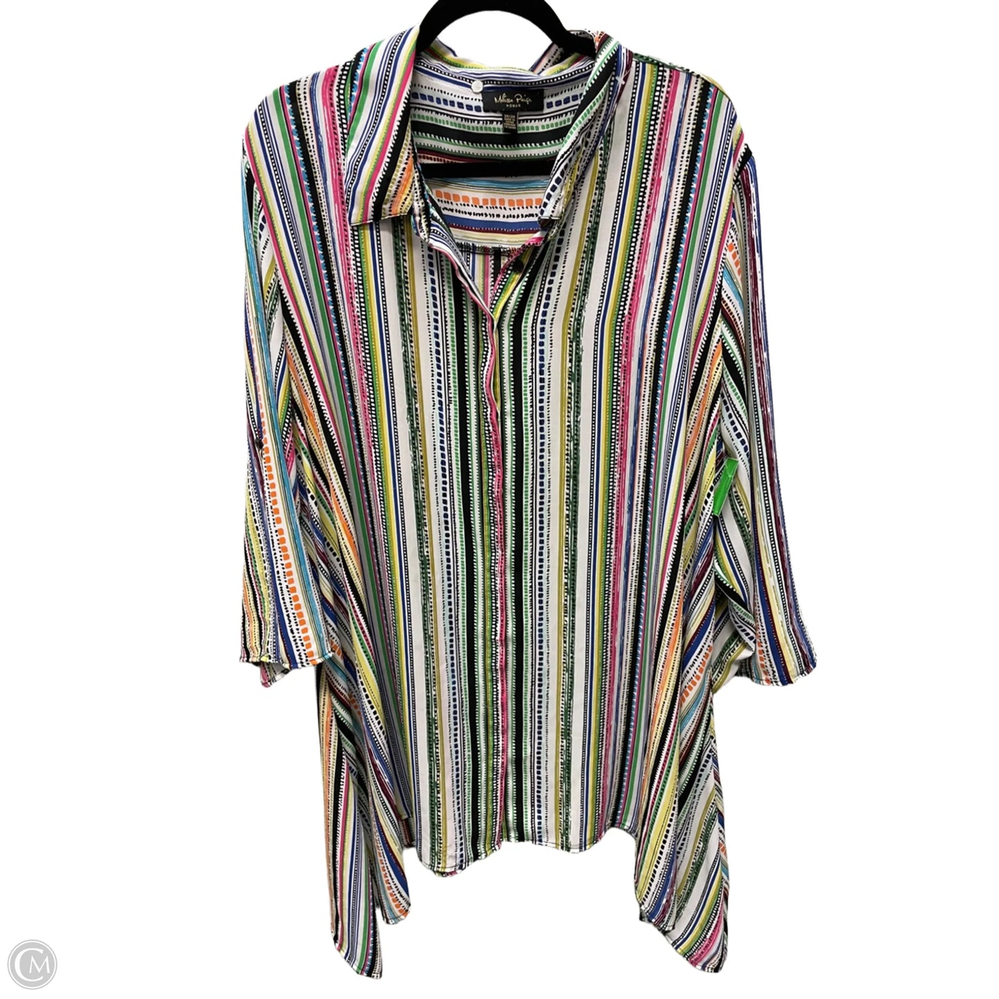Tunic 3/4 Sleeve By Melissa Paige In Striped Pattern, Size: 3x