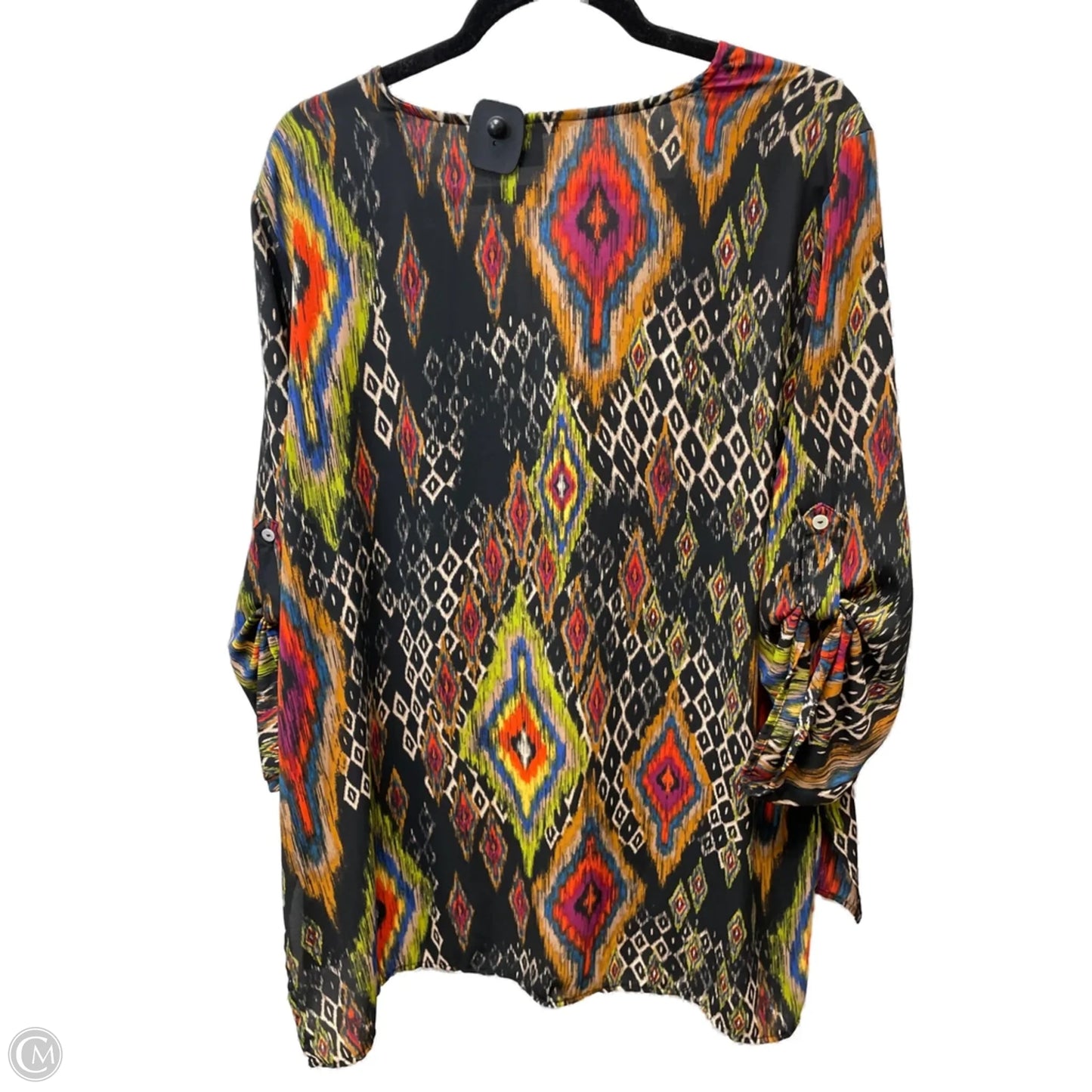 Blouse 3/4 Sleeve By New Directions In Tie Dye Print, Size: 1x