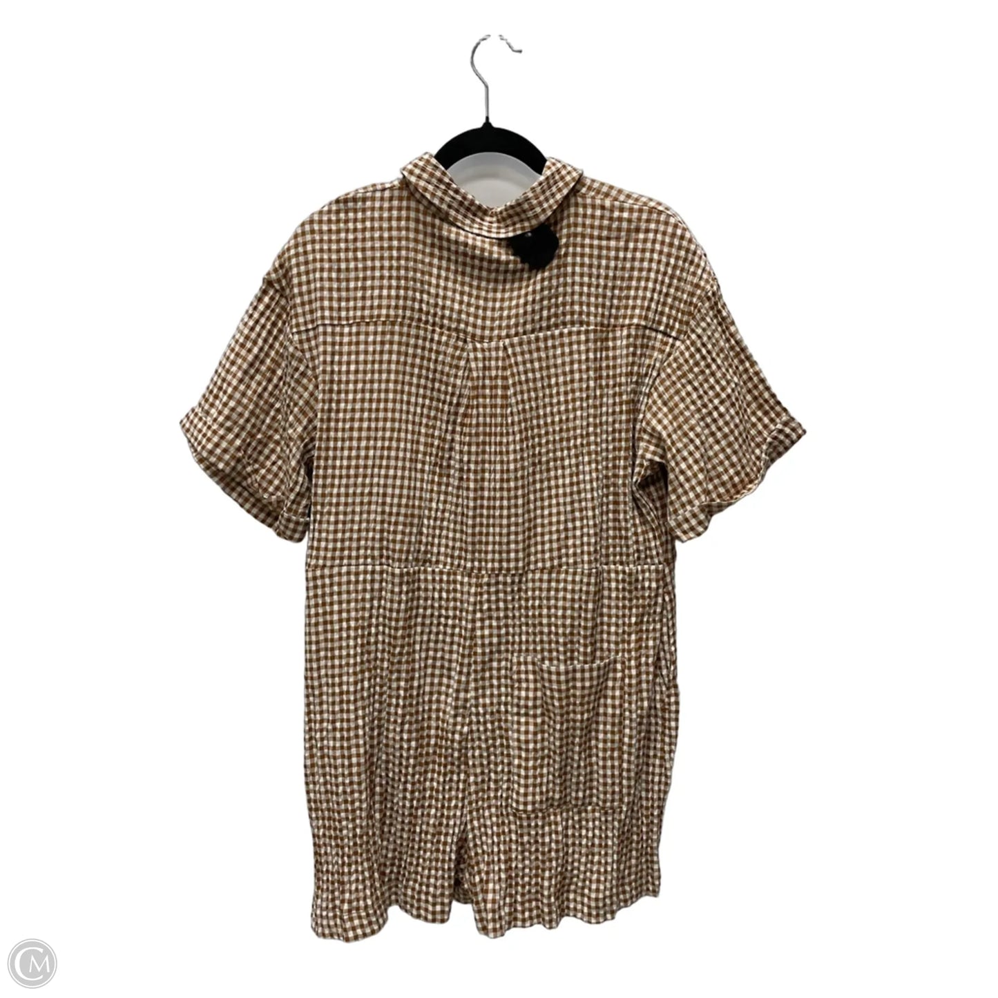 Romper By Topshop In Brown & Cream, Size: S