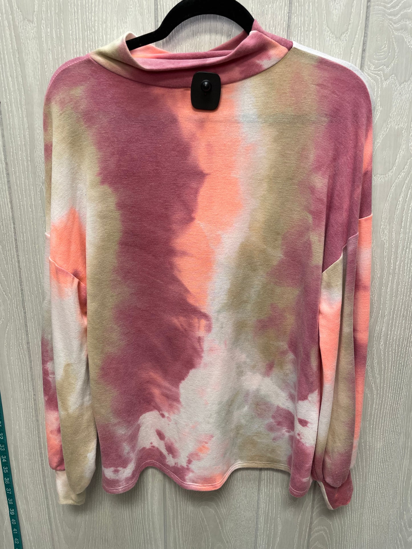 Top Long Sleeve By Bibi In Tie Dye Print, Size: L