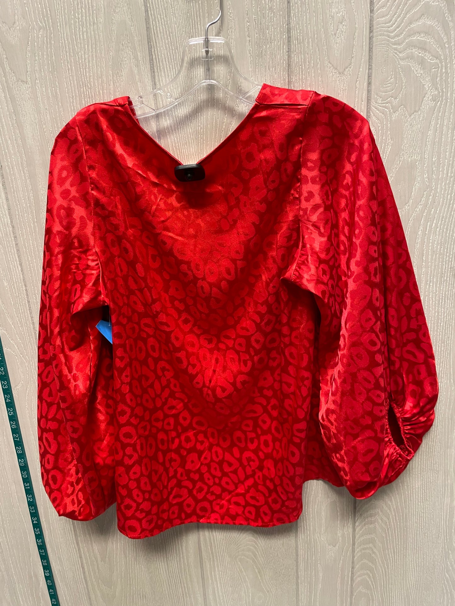 Blouse Long Sleeve By Clothes Mentor In Red, Size: S