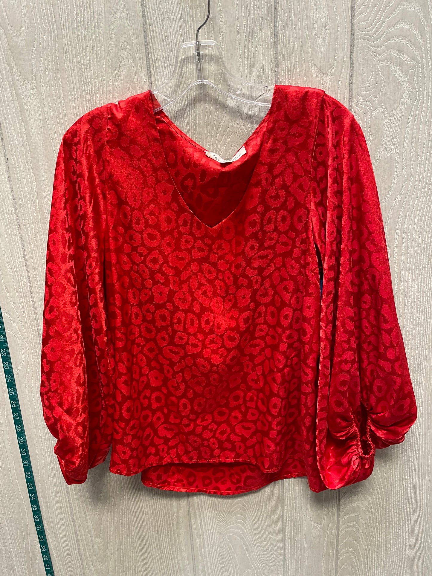 Blouse Long Sleeve By Clothes Mentor In Red, Size: S