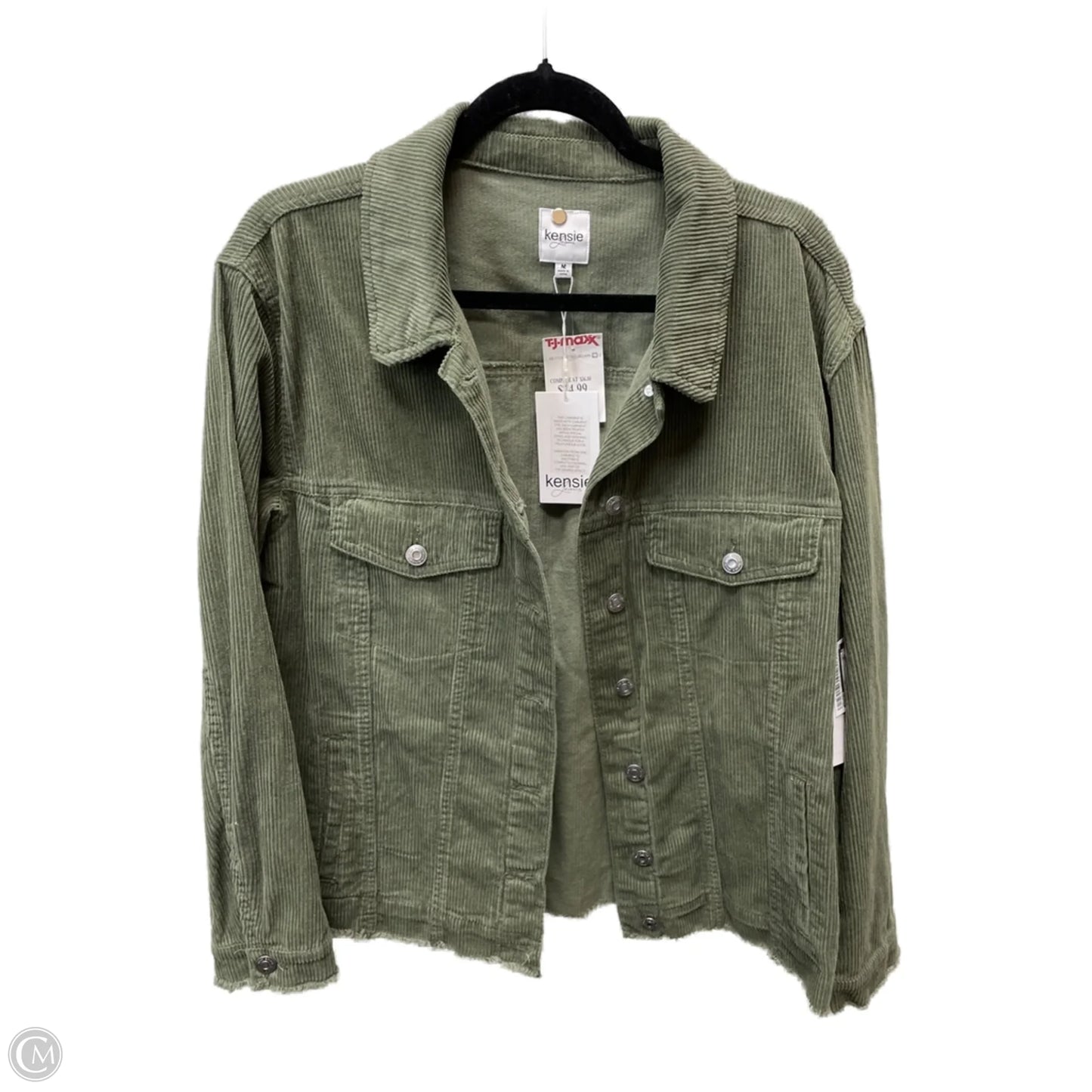Jacket Shirt By Kensie In Green, Size: M