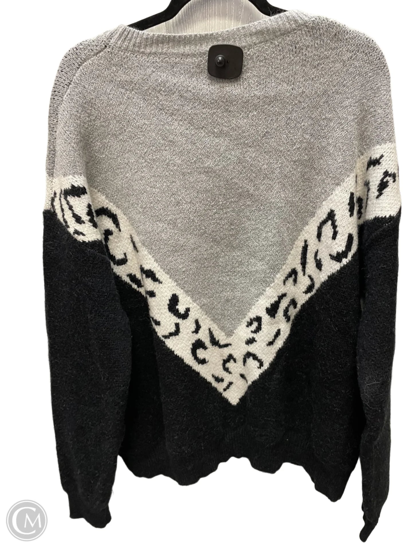 Sweater By Clothes Mentor In Black & Grey, Size: Xl