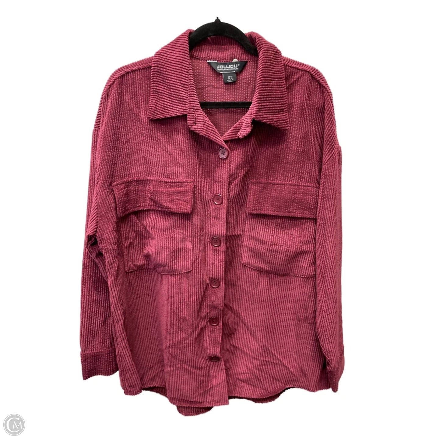 Jacket Shirt By Jou Jou In Purple, Size: Xl