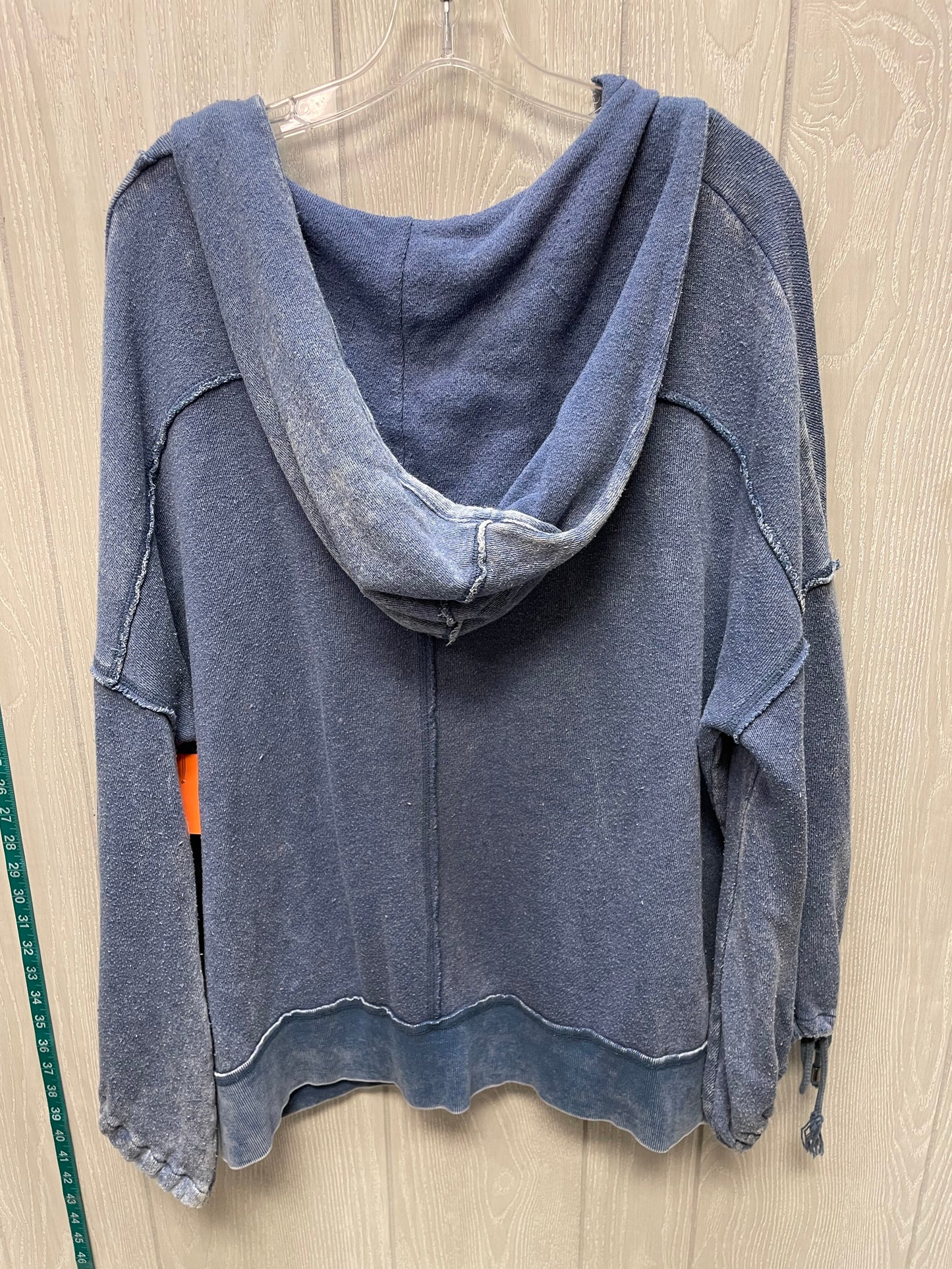 Sweatshirt Hoodie By Free People In Blue, Size: L