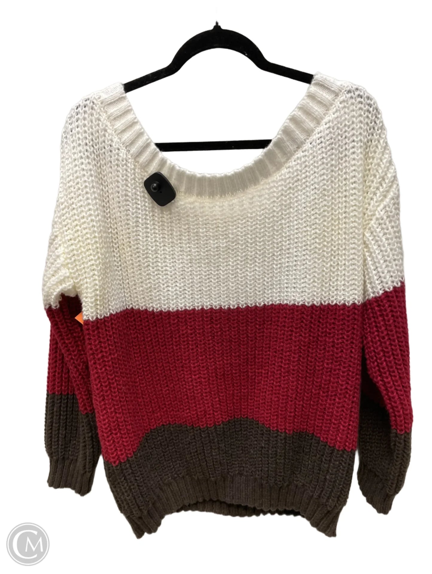 Sweater By Clothes Mentor In Cream & Red, Size: Xl