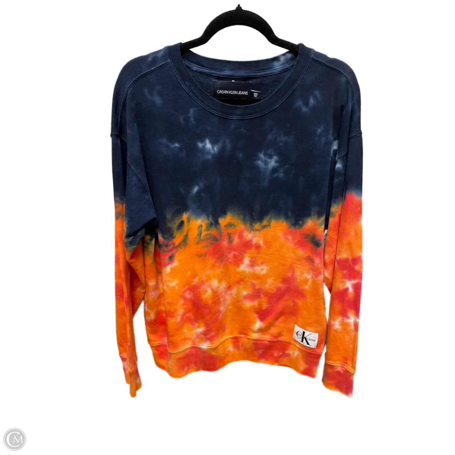 Top Long Sleeve By Calvin Klein In Tie Dye Print, Size: S