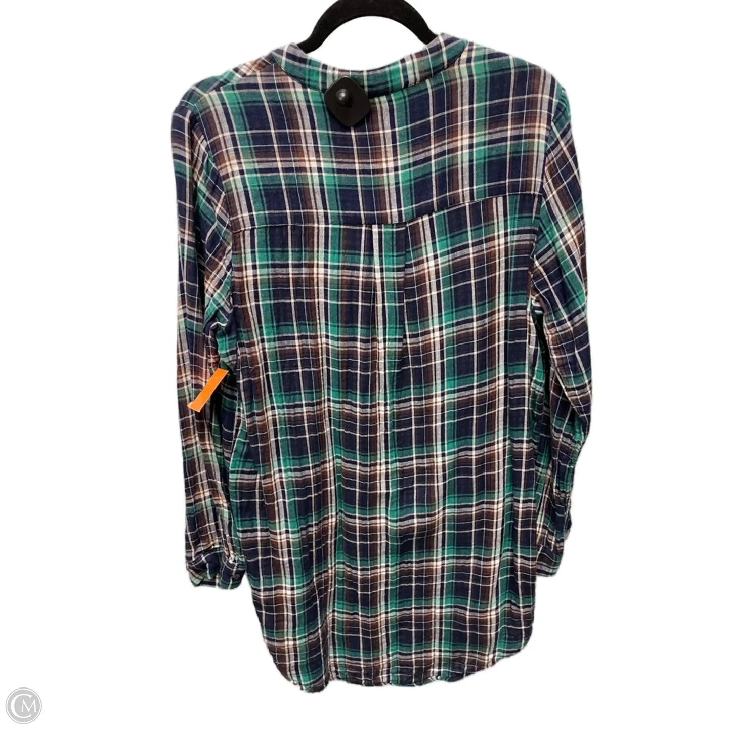 Top Long Sleeve By Clothes Mentor In Plaid Pattern, Size: S