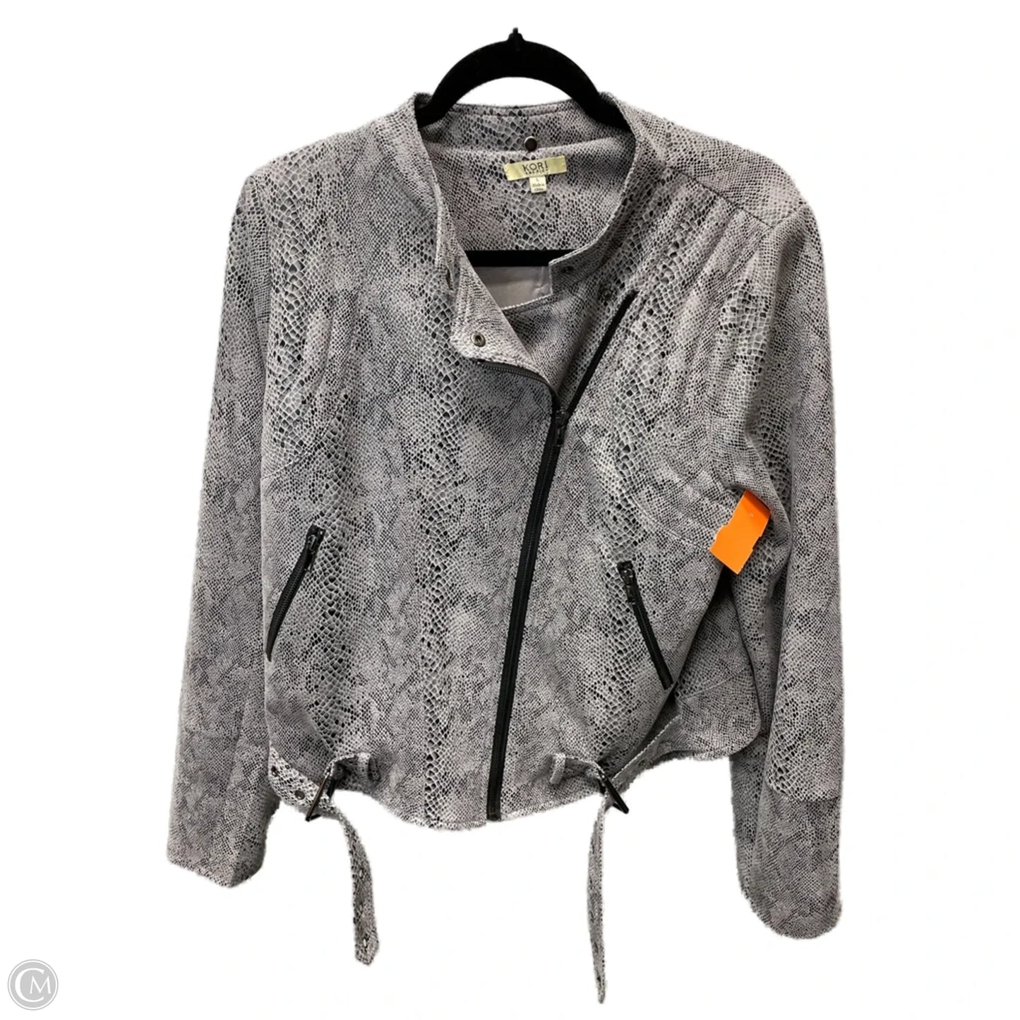 Jacket Moto By Kori America In Snakeskin Print, Size: L