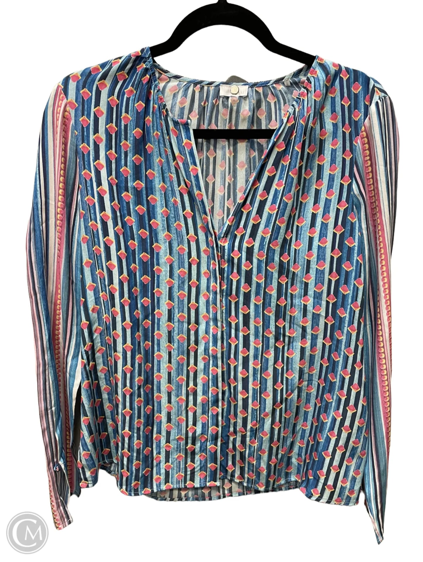Blouse Long Sleeve By Ecru In Geometric Pattern, Size: S