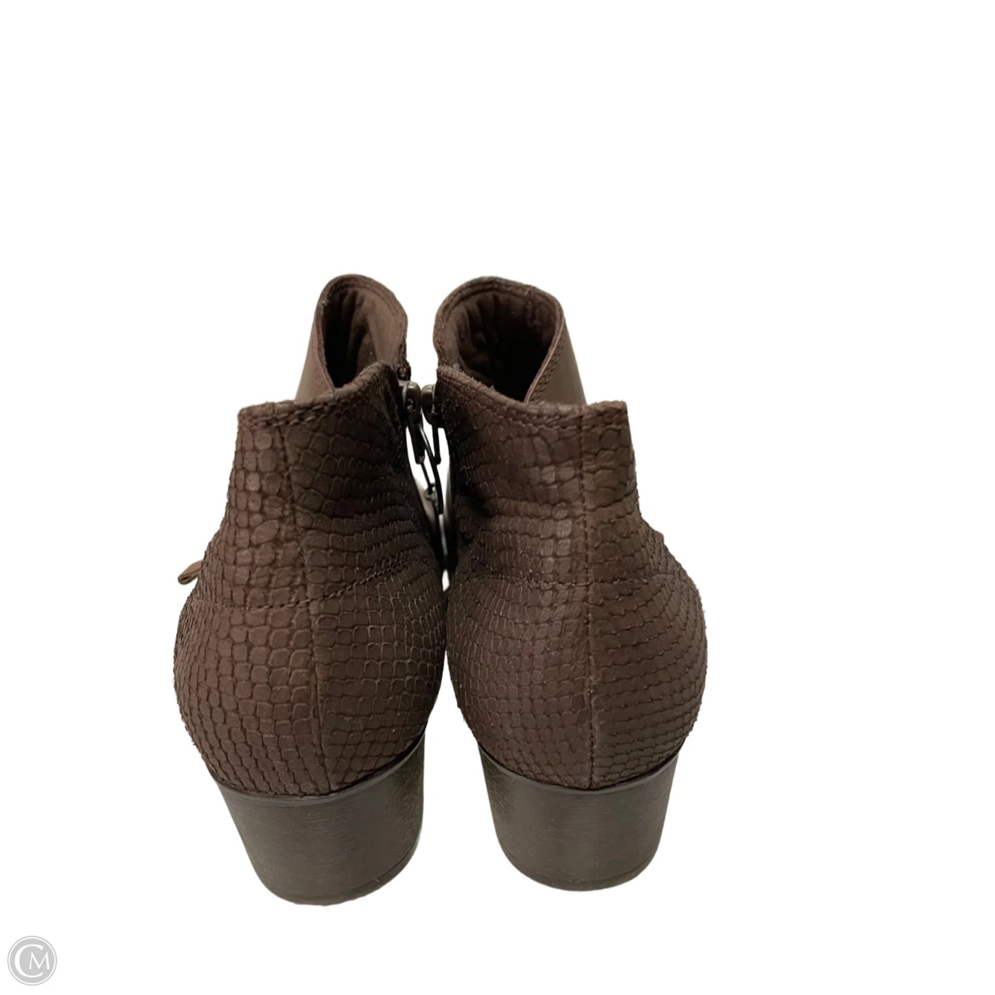 Boots Ankle Heels By Clarks In Brown, Size: 10