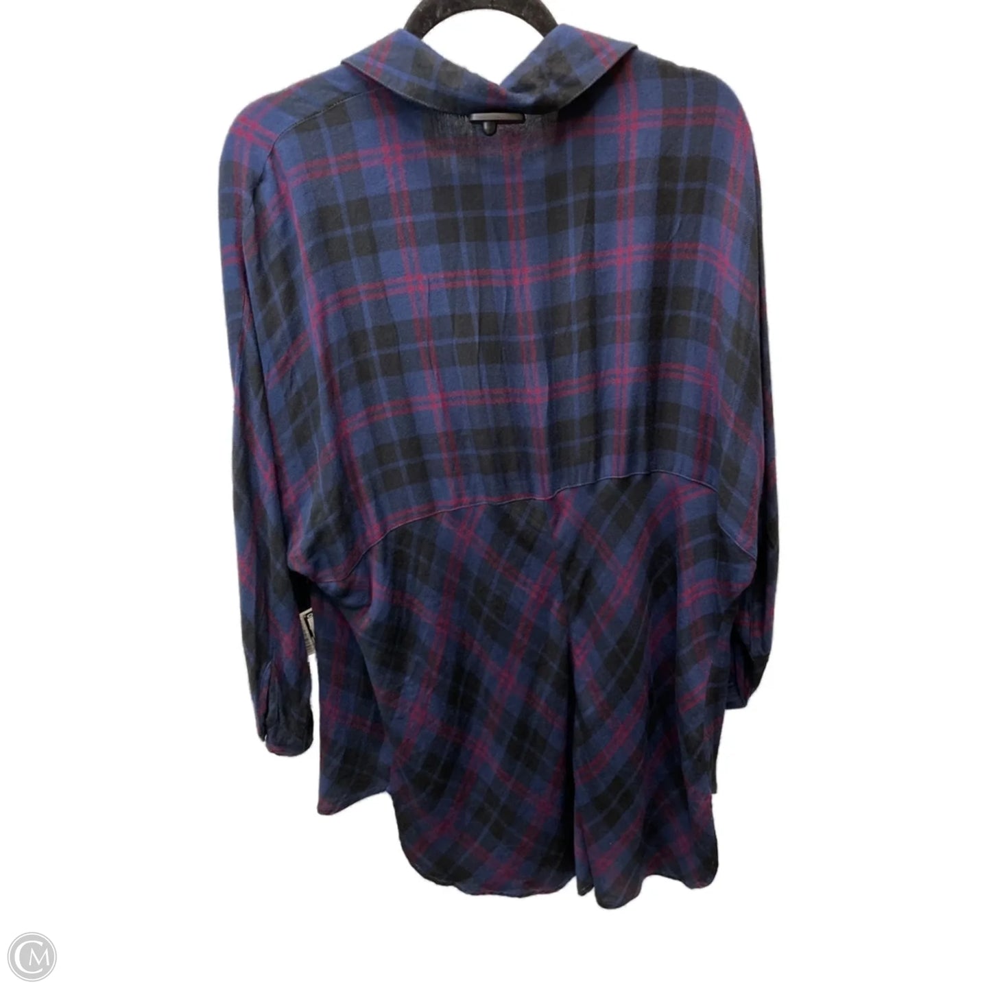 Tunic Long Sleeve By Philosophy In Blue & Red, Size: 1x
