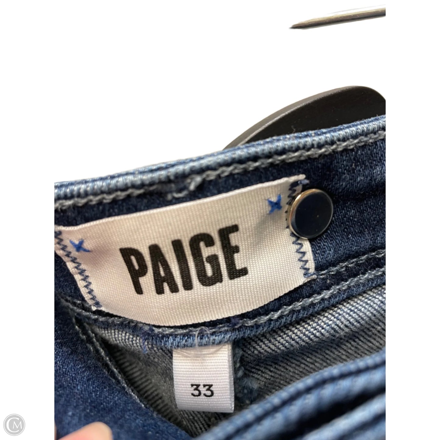 Jeans Straight By Paige In Blue Denim, Size: 16