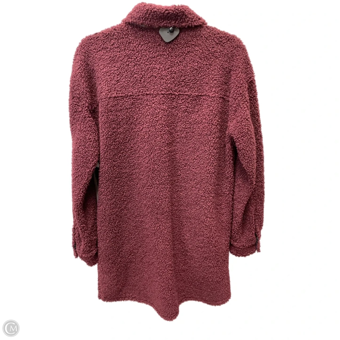 Jacket Faux Fur & Sherpa By Hem & Thread In Maroon, Size: M