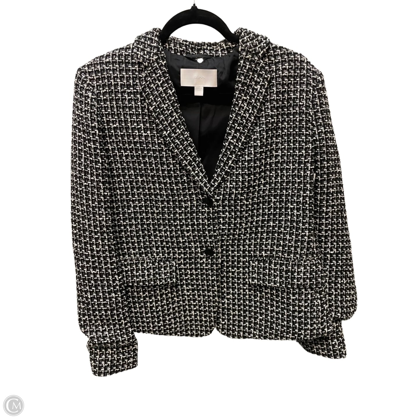 Blazer By Hugo Boss In Black & Cream, Size: M