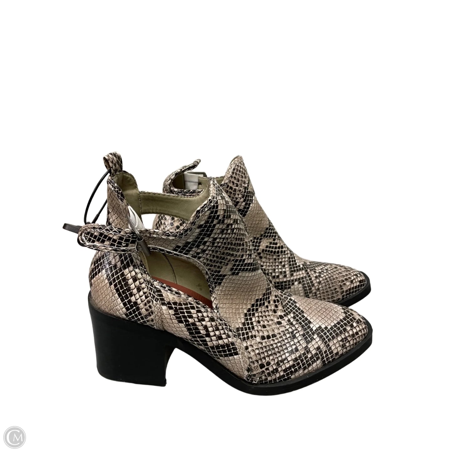 Boots Ankle Heels By Mia In Snakeskin Print, Size: 8