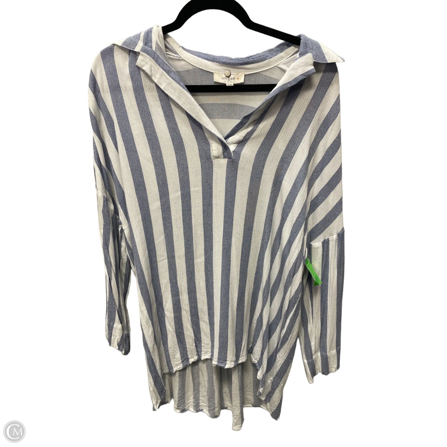 Top Long Sleeve By Umgee In Striped Pattern, Size: 1x