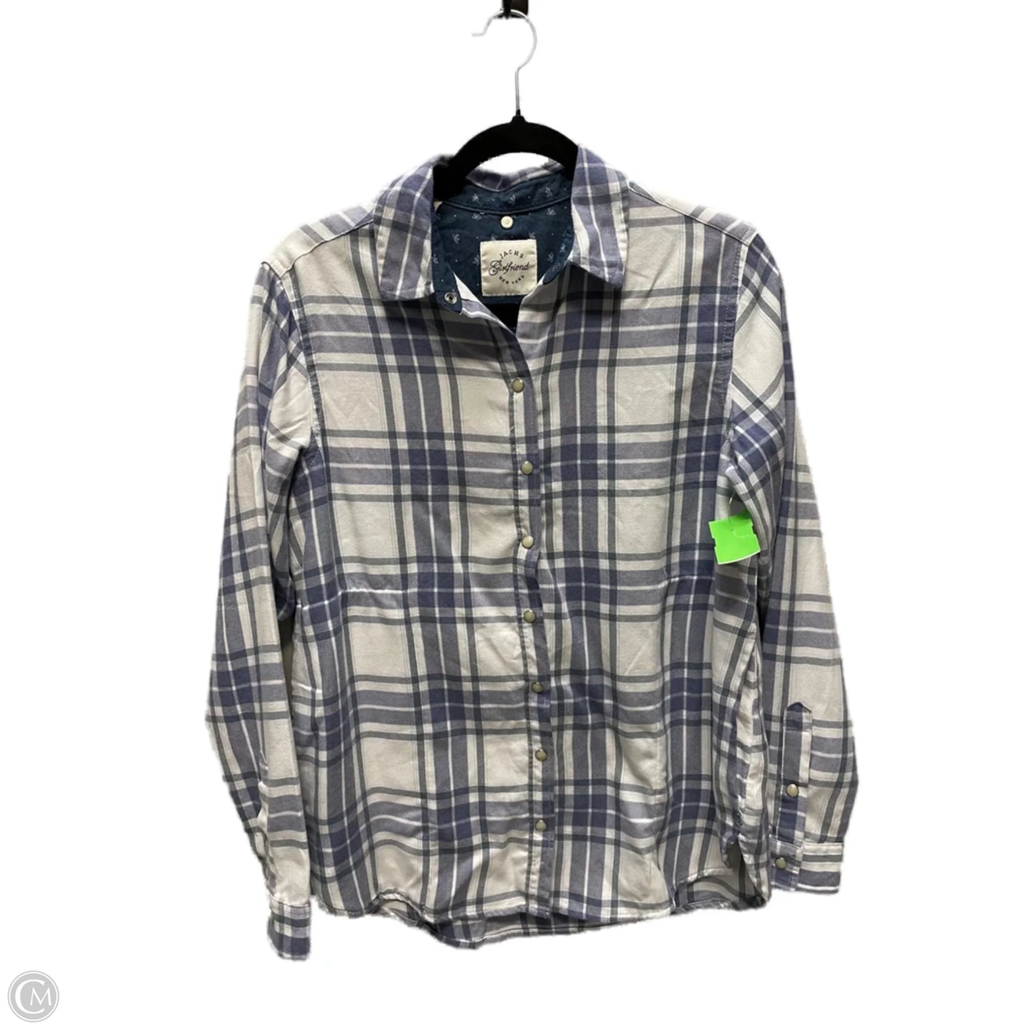 Top Long Sleeve By Jachs Girlfirend In Plaid Pattern, Size: S