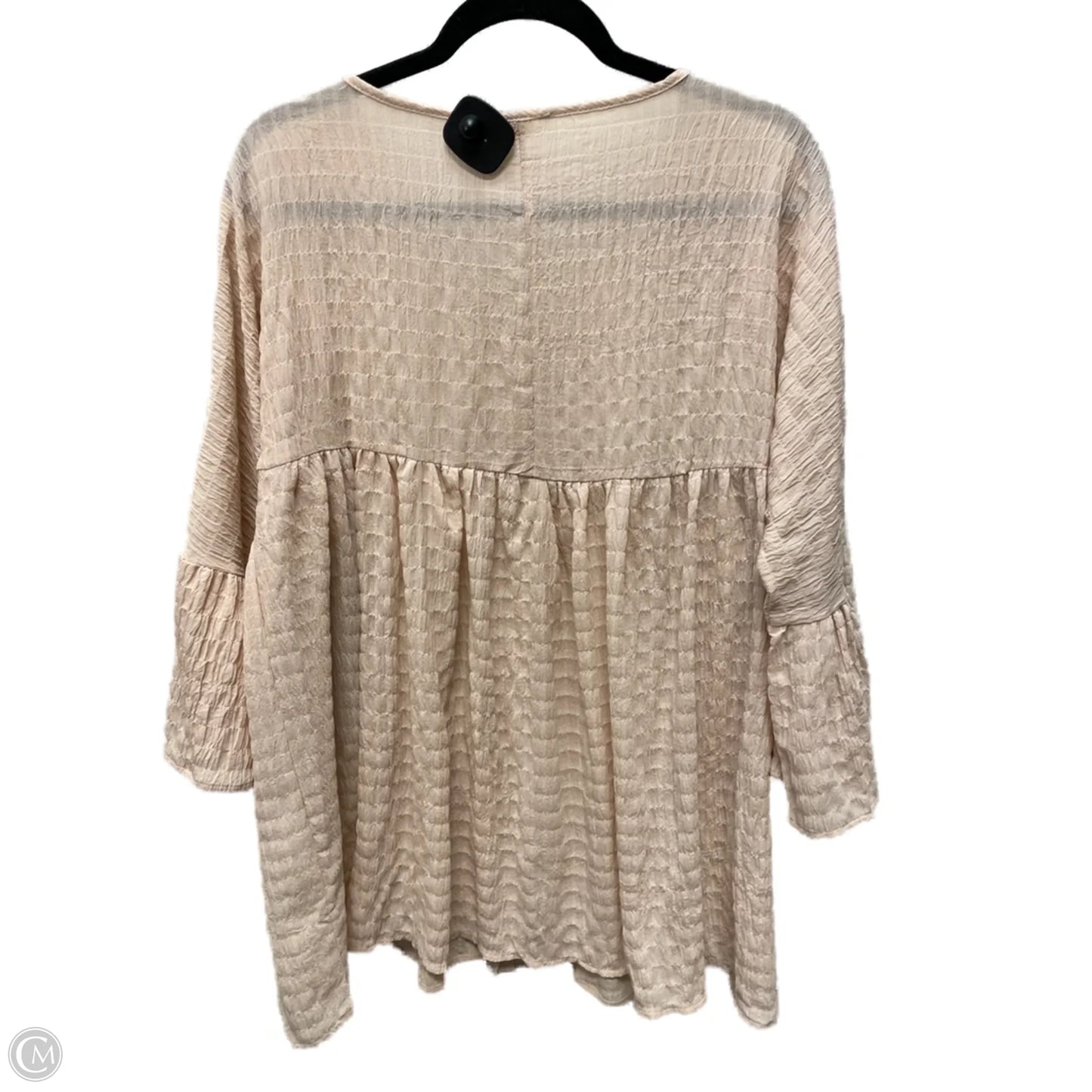 Blouse Long Sleeve By Entro In Tan, Size: M