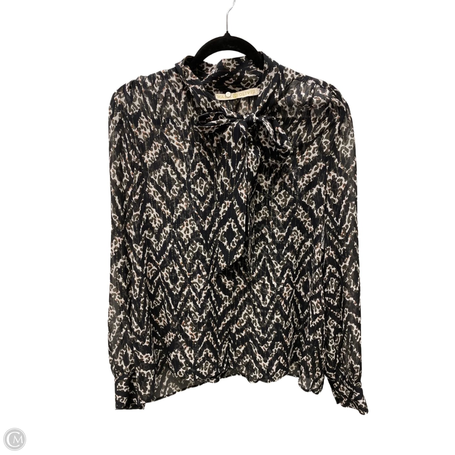 Blouse Long Sleeve By marie oliver In Animal Print, Size: M