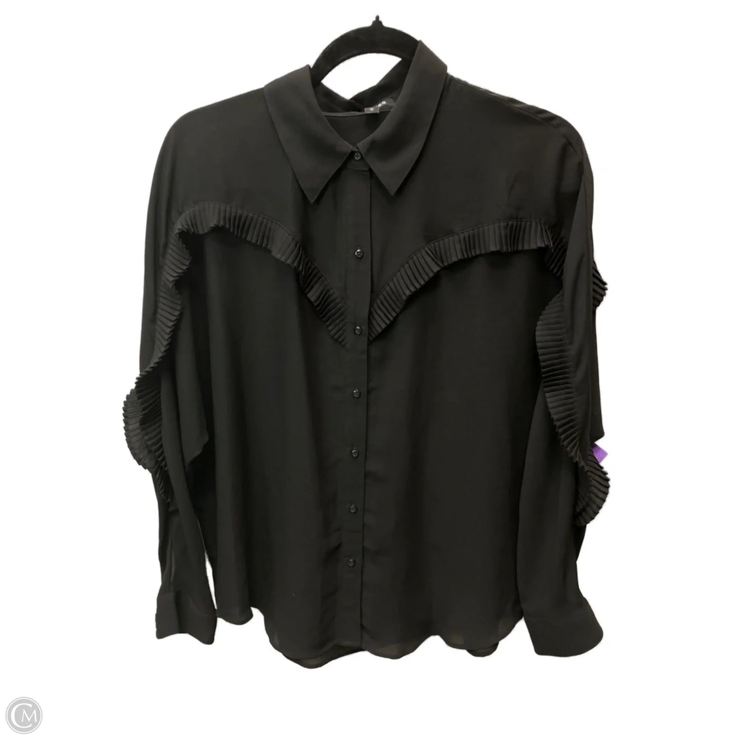 Blouse Long Sleeve By Express In Black, Size: M