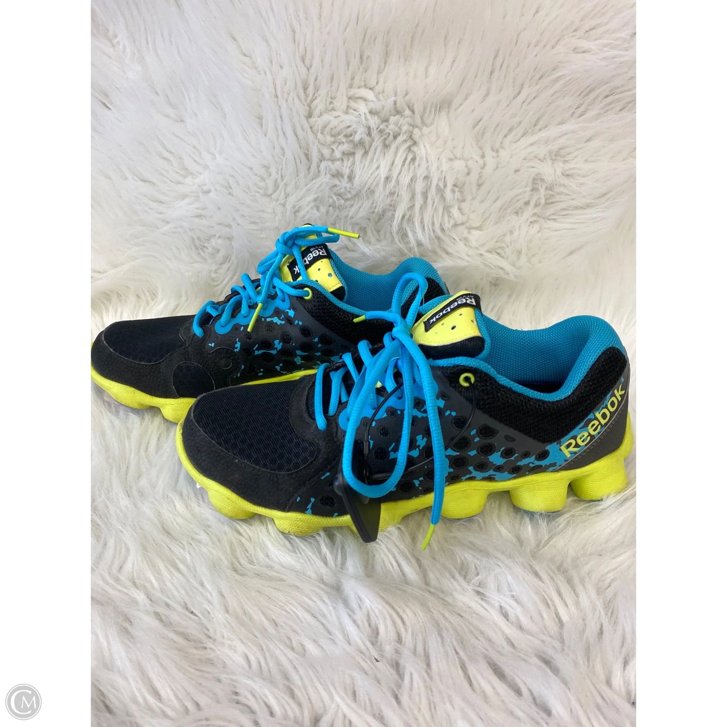 Shoes Athletic By Reebok In Blue & Yellow, Size: 8.5