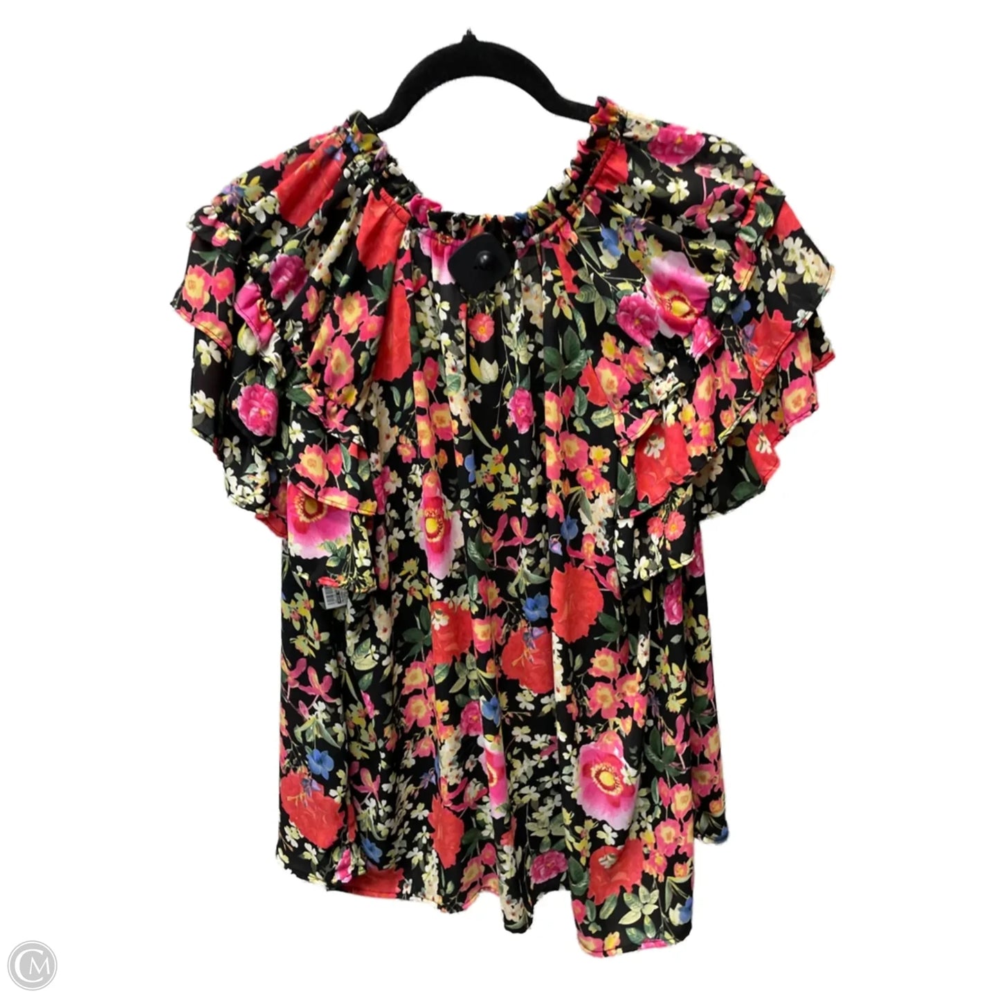 Blouse Short Sleeve By Rose And Olive In Floral Print, Size: 2x