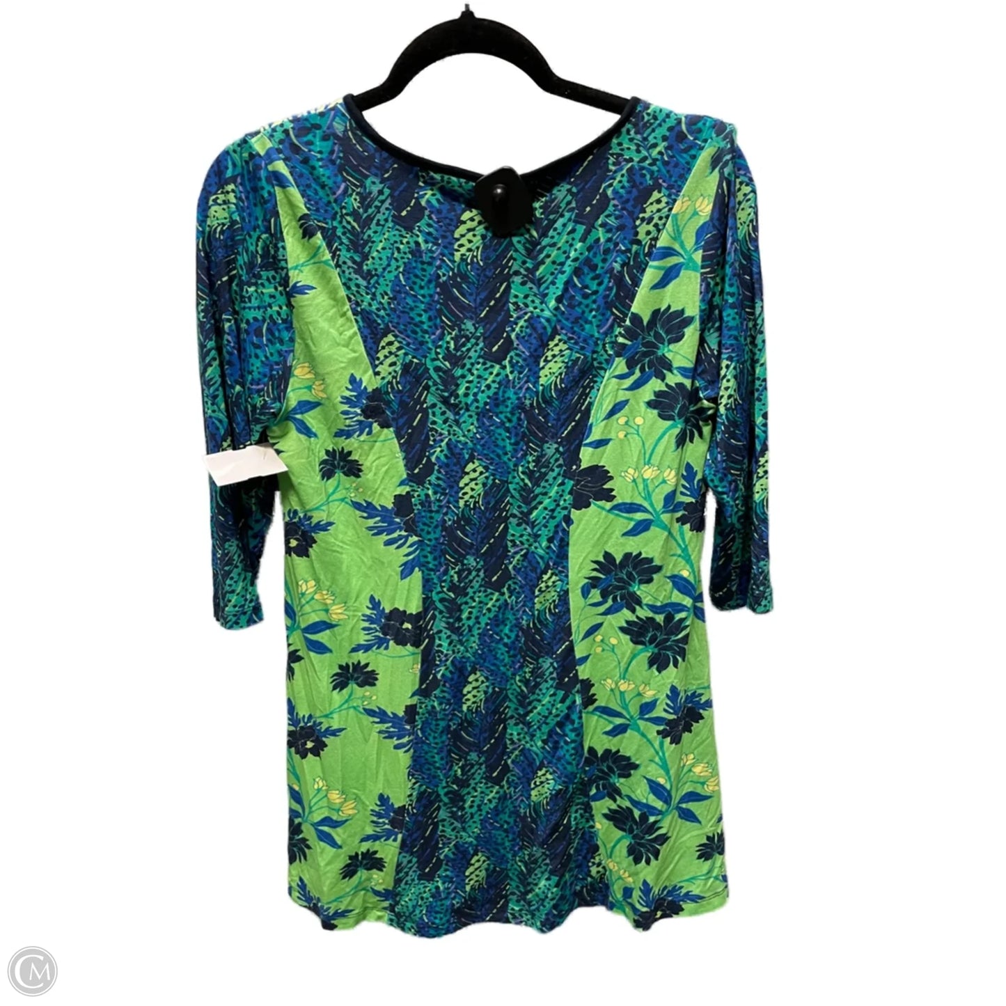 Top 3/4 Sleeve By Soft Surroundings In Blue & Green, Size: Xs