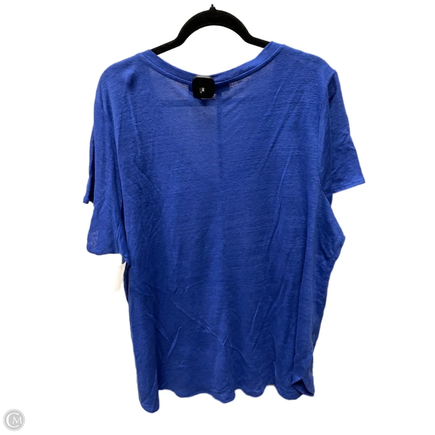 Top Short Sleeve By Tahari By Arthur Levine In Blue, Size: 2x