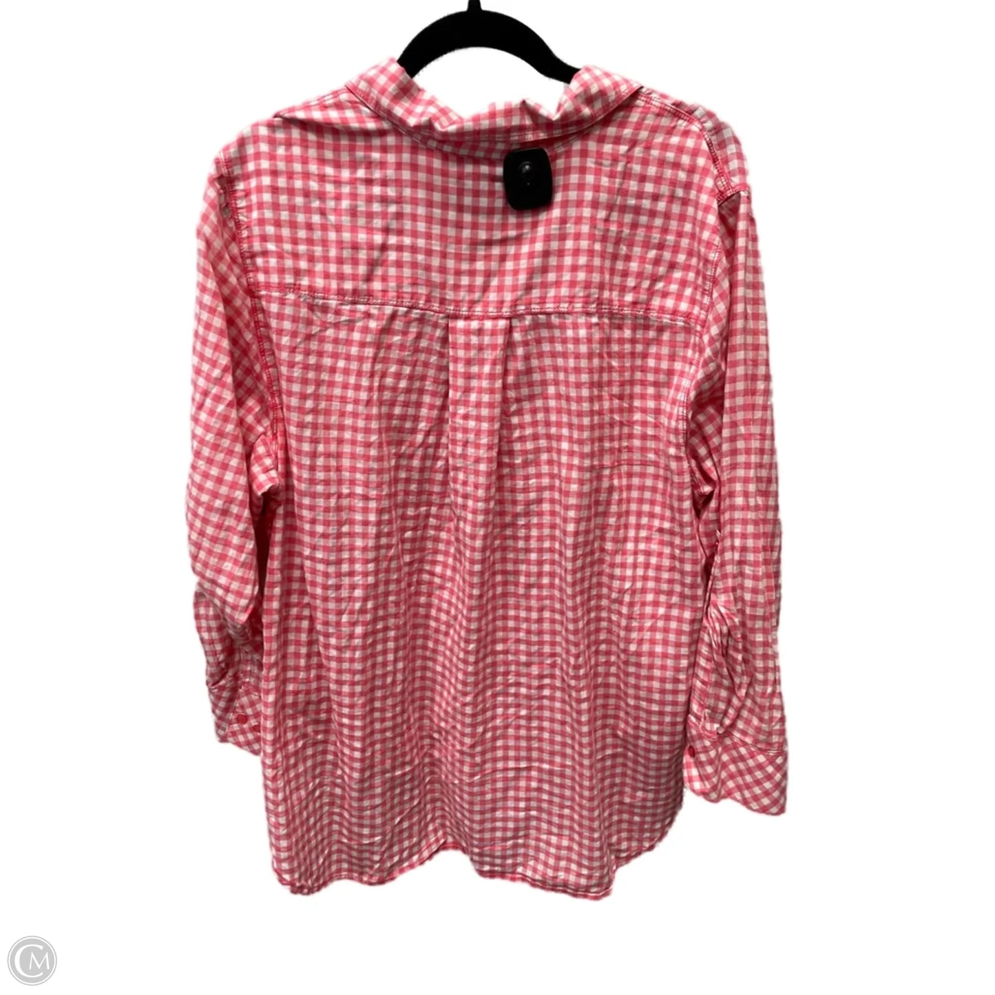 Top Long Sleeve By Lane Bryant In Pink & White, Size: 2x