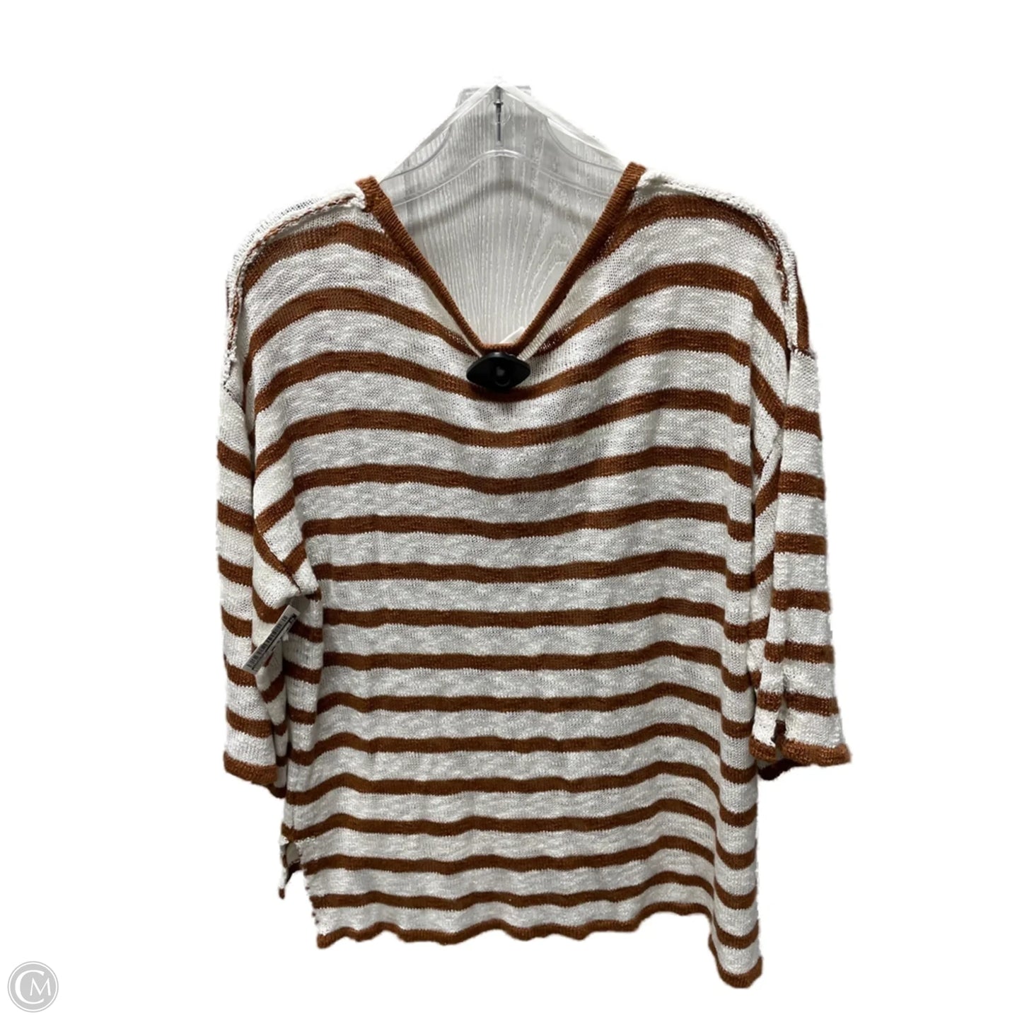Sweater Short Sleeve By Wishlist In Striped Pattern, Size: M