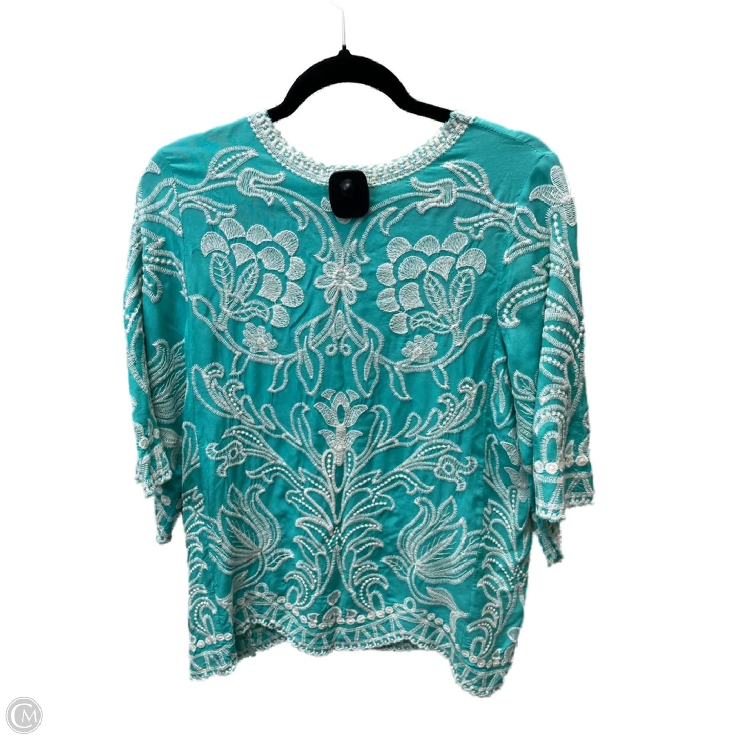 Top 3/4 Sleeve By Solitaire In Blue, Size: M