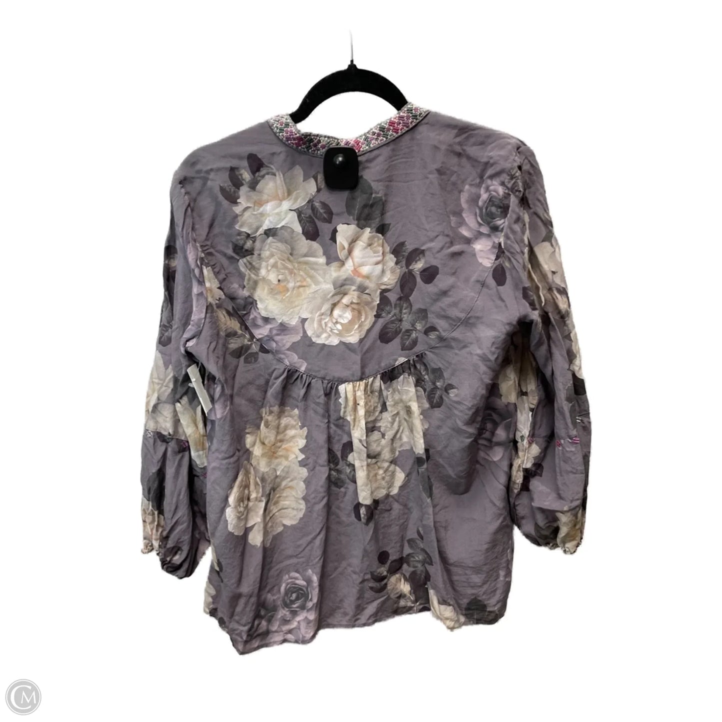 Blouse Long Sleeve By Johnny Was In Purple & Tan, Size: S