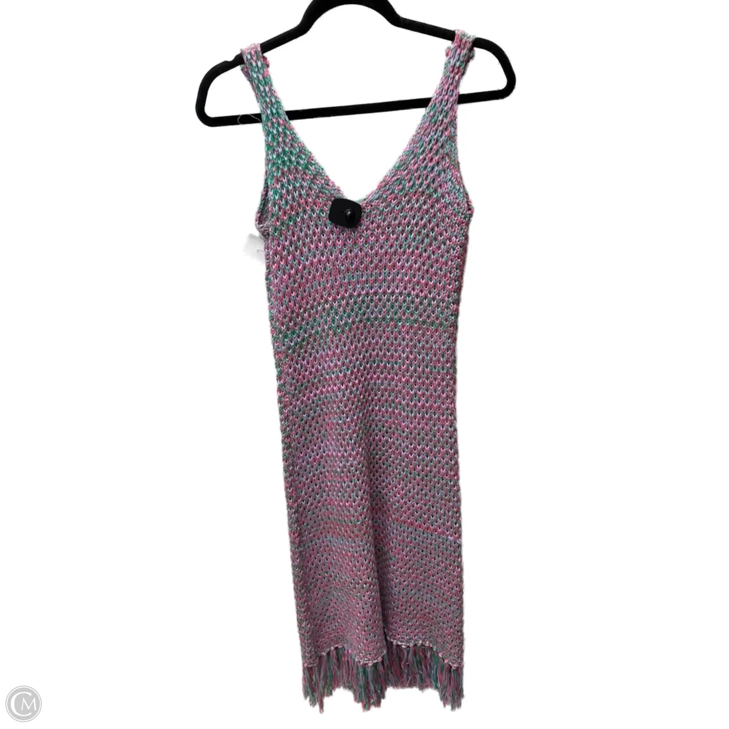 Dress Casual Short By Vici In Green & Pink, Size: M