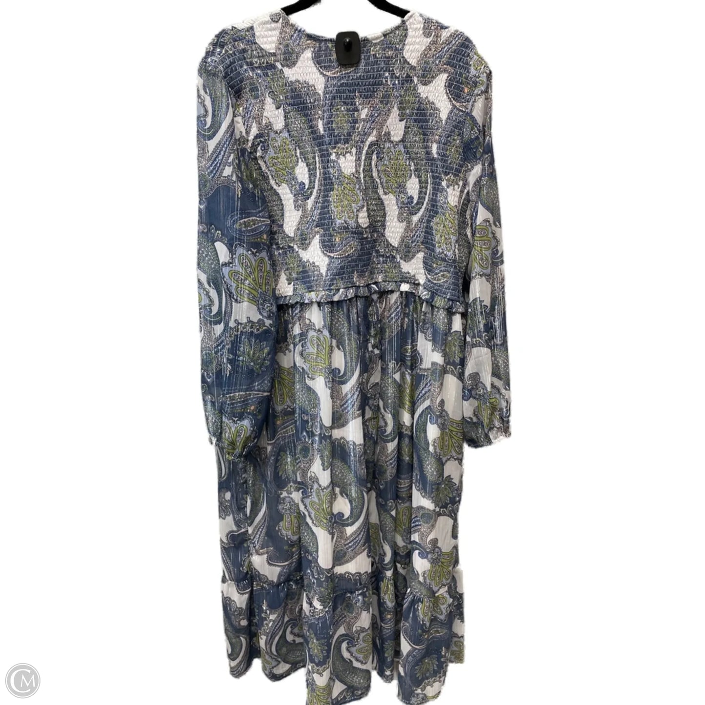 Dress Casual Maxi By Cato In Blue & Green, Size: 1x