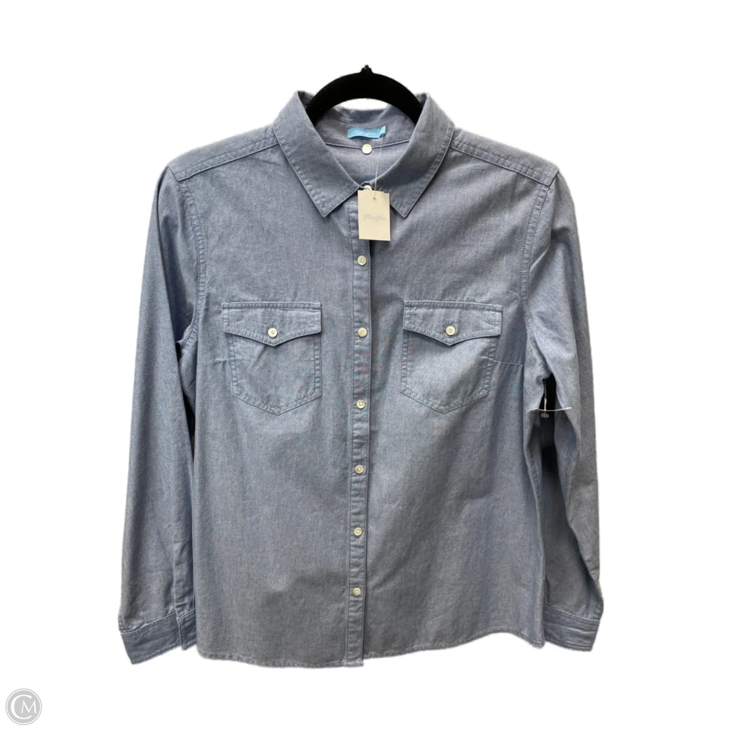Top Long Sleeve By J Mclaughlin In Blue Denim, Size: M