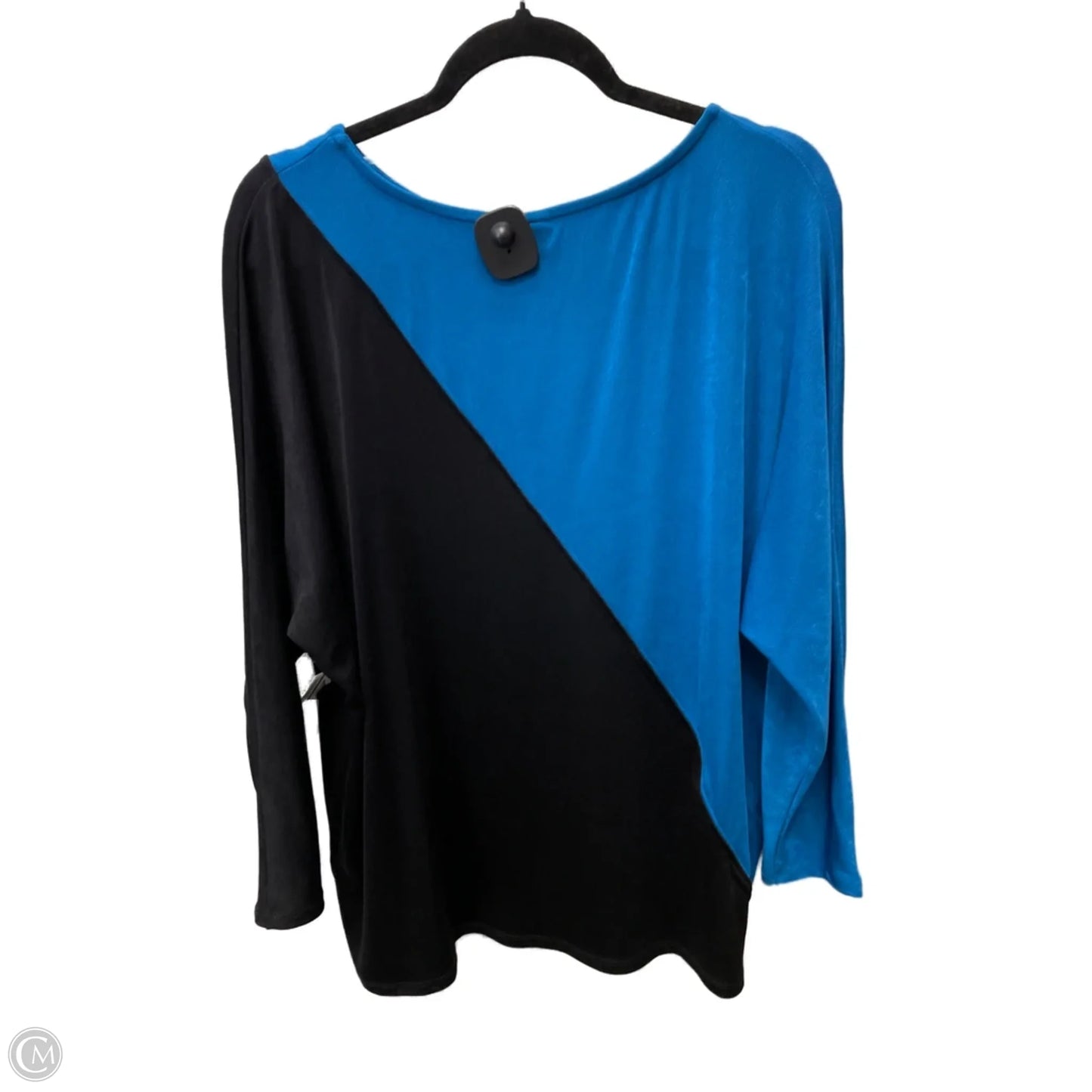 Blouse Long Sleeve By Chicos In Black & Blue, Size: L